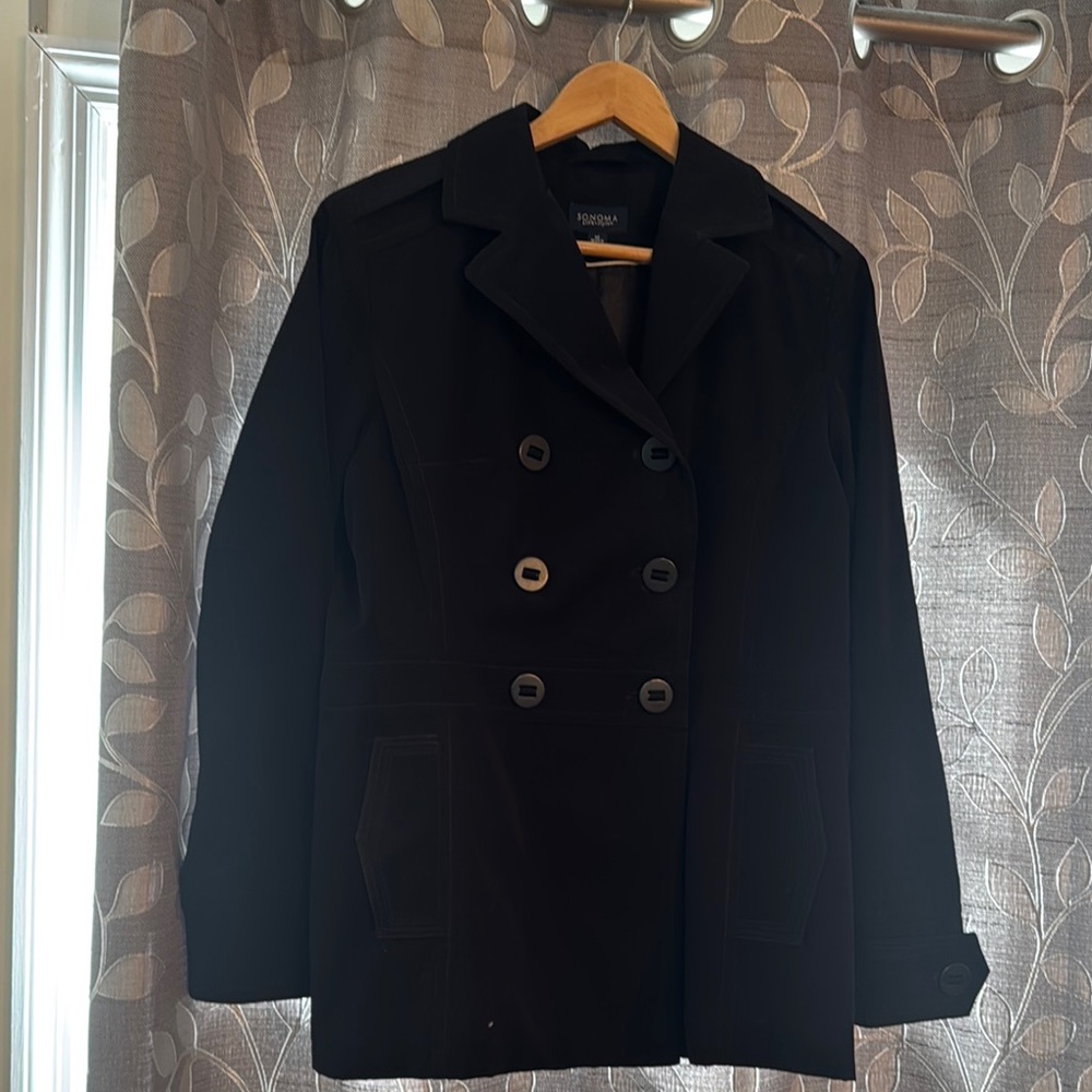 Spring light weight Black Double-Breasted Women's Jacket